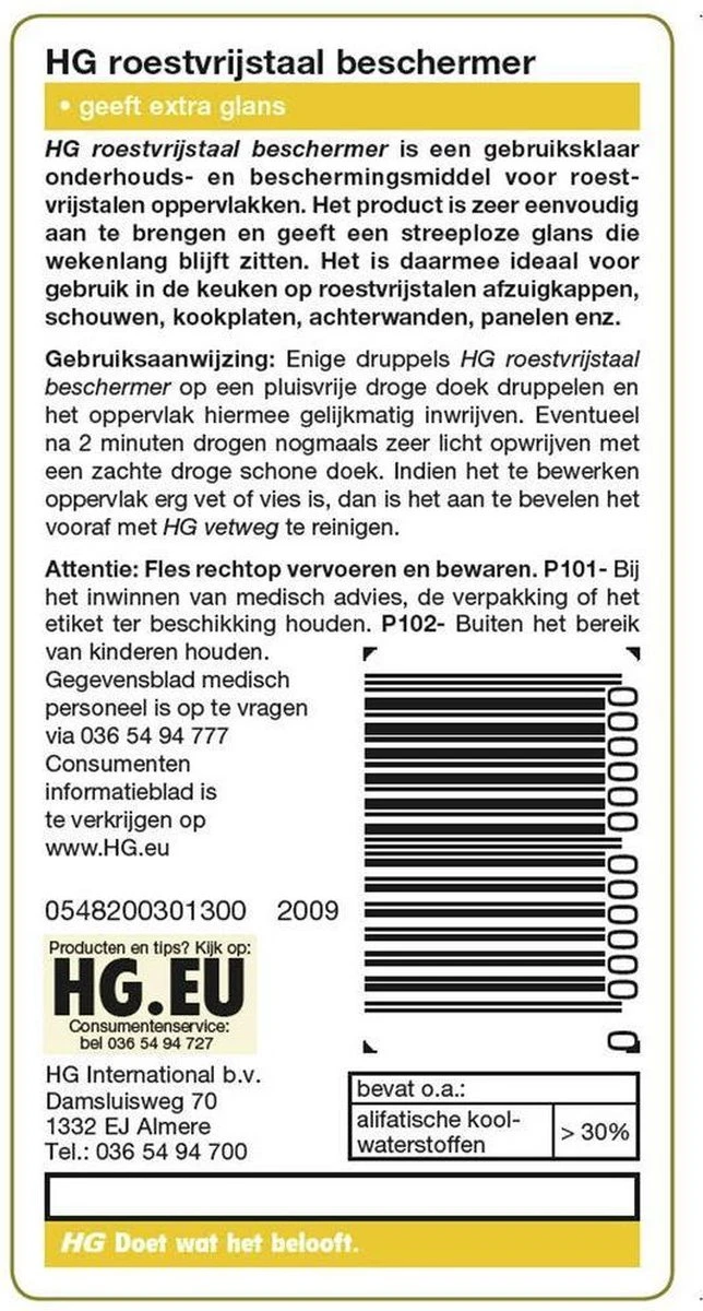 HG roestvrijstaal beschermer - 125ml - snel en eenvoudig - laat RVS weer glanzen HG Roestvrijstaal Beschermer - 125ml - Snel En Eenvoudig - Laat RVS Weer Glanzen -Huishoudelijke Artikelen Winkel 644x1200 2