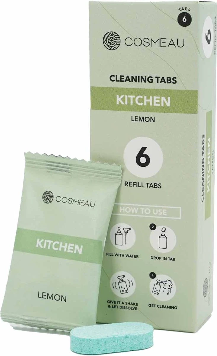 Cosmeau Keukenreiniger 6 Stuks Tabletten Cleaning Tabs Schoonmaak Tabs - Kitchen- Navulverpakking - Refill Cosmeau Keukenreiniger 6 Stuks Tabletten Cleaning Tabs Schoonmaak Tabs - Kitchen- Navulverpakking - Refill -Huishoudelijke Artikelen Winkel