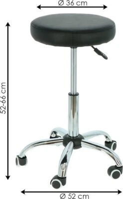 Alora Tabouret Op Wielen - Zadelkruk - Zwart - Kruk – Kapperskruk - Draaikruk - Werkkruk - Verstelbaar -Huishoudelijke Artikelen Winkel 745x1200 1