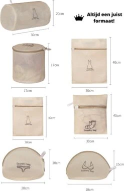 V&P Black Crown Waszakken Set Met Rits - Wasnet - Waszak - Waszakken Set Van 7 Voor Wasgoed - Waszakje Lingerie - Waszak Bh - Divers Delicaat Wasgoed - Wasnet Groot - Wasmachine Zakjes - Laundry Bag Set -Huishoudelijke Artikelen Winkel 777x1200