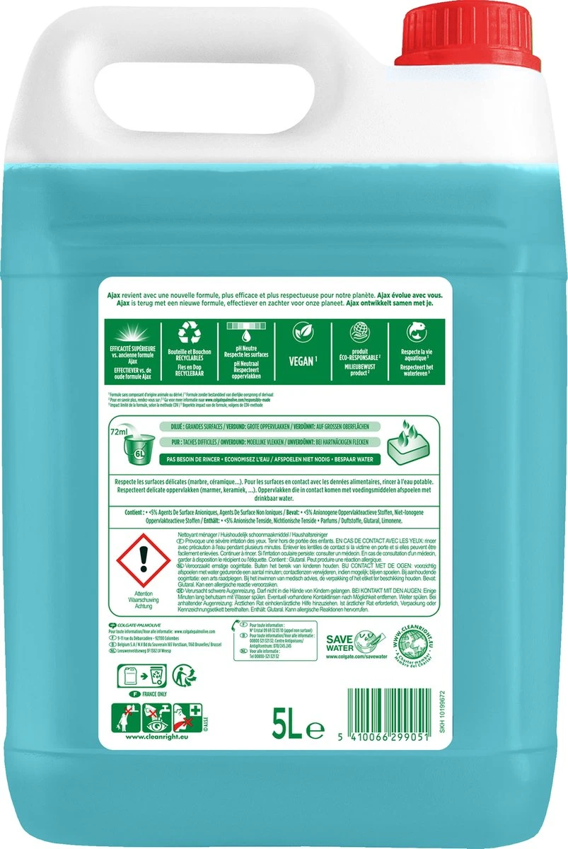 Ajax Allesreiniger Eucalyptus 2 x 5L - Voordeelverpakking Ajax® Ajax Allesreiniger Eucalyptus 2 X 5L - Voordeelverpakking -Huishoudelijke Artikelen Winkel