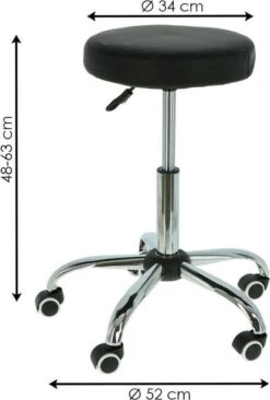 Alora Tabouret Op Wielen - Zadelkruk - Zwart - Kruk – Kapperskruk - Draaikruk - Werkkruk - Verstelbaar -Huishoudelijke Artikelen Winkel 809x1200 1