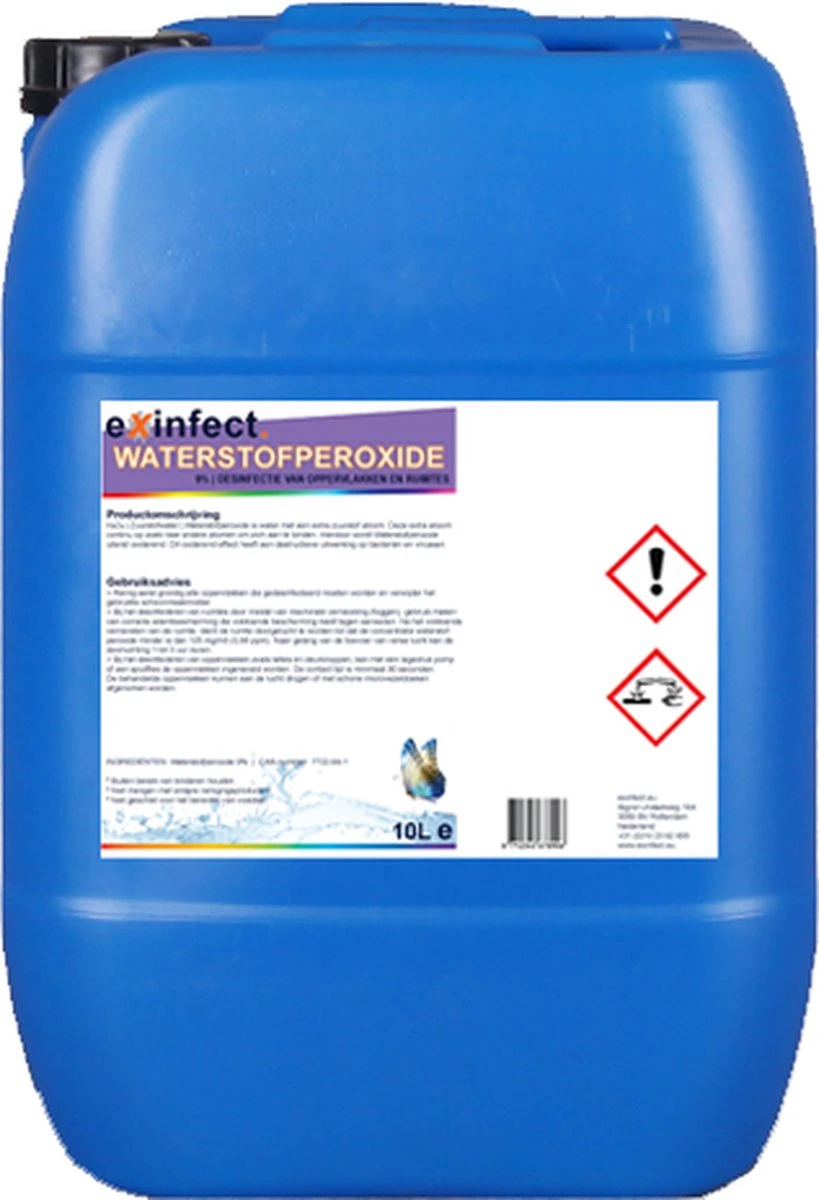 Waterstofperoxide 12% | 5L | Desinfectie - H2O2 | Waterstofperoxide is water met een extra zuurstof atoom. Deze extra atoom is continu op zoek naar andere atomen om zich aan te binden. Hierdoor wordt Waterstofperoxide uiterst oxiderend. Waterstofperoxide 12% | 5L | Desinfectie - H2O2 | Waterstofperoxide Is Water Met Een Extra Zuurstof Atoom. Deze Extra Atoom Is Continu Op Zoek Naar Andere Atomen Om Zich Aan Te Binden. Hierdoor Wordt Waterstofperoxide Uiterst Oxiderend. -Huishoudelijke Artikelen Winkel 819x1200 1