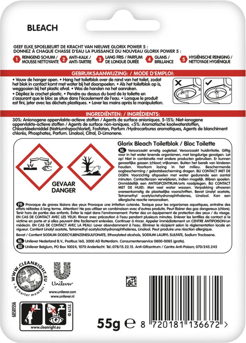 Glorix Power 5 Bleek Toiletblokken - 9 stuks - Voordeelverpakking Glorix Power 5 Bleek Toiletblokken - 9 Stuks - Voordeelverpakking -Huishoudelijke Artikelen Winkel 860x1200 2