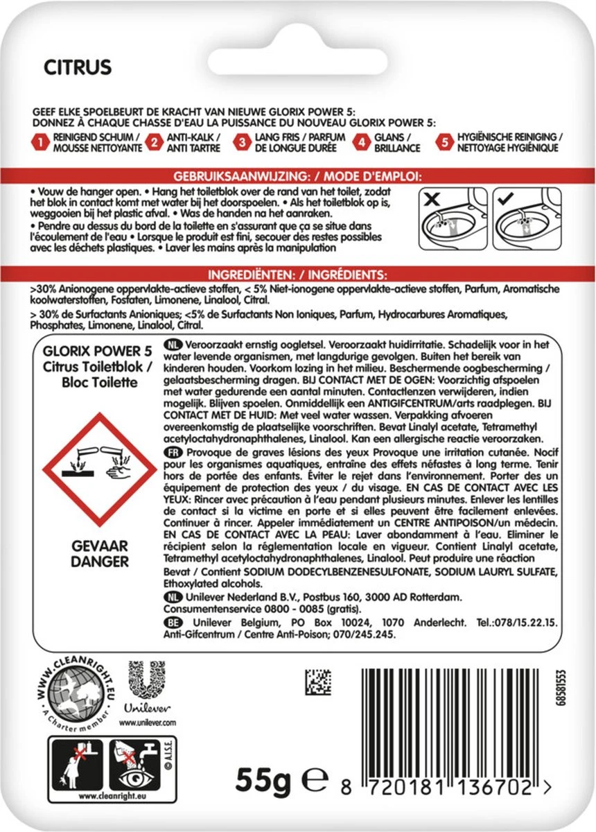Glorix Power 5 Toiletblokken - Citroen - 7 x 2 stuks - Voordeelverpakking Glorix Power 5 Toiletblokken - Citroen - 7 X 2 Stuks - Voordeelverpakking -Huishoudelijke Artikelen Winkel 860x1200 4