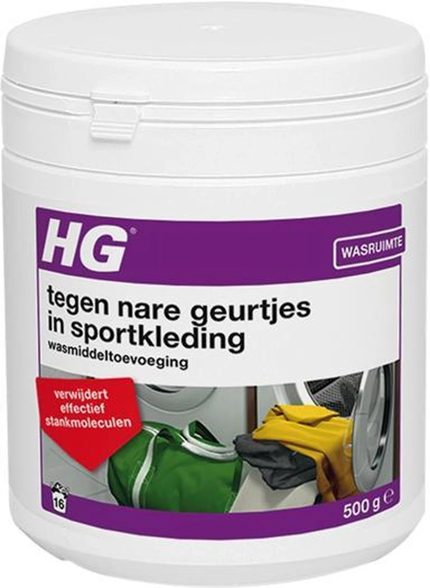 HG tegen nare geurtjes in sportkleding wasmiddeltoevoeging - 500gr - ook bruikbaar voor handdoeken en andere kleding - elimineert 100% stankmoleculen - biologisch afbreekbaar HG Tegen Nare Geurtjes In Sportkleding Wasmiddeltoevoeging - 500gr - Ook Bruikbaar Voor Handdoeken En Andere Kleding - Elimineert 100% Stankmoleculen - Biologisch Afbreekbaar -Huishoudelijke Artikelen Winkel