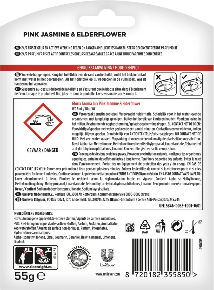 Glorix Aroma Lux Pink Jasmine & Elderflower Toiletblokken - 9 stuks - Voordeelverpakking Glorix Aroma Lux Pink Jasmine & Elderflower Toiletblokken - 9 Stuks - Voordeelverpakking -Huishoudelijke Artikelen Winkel