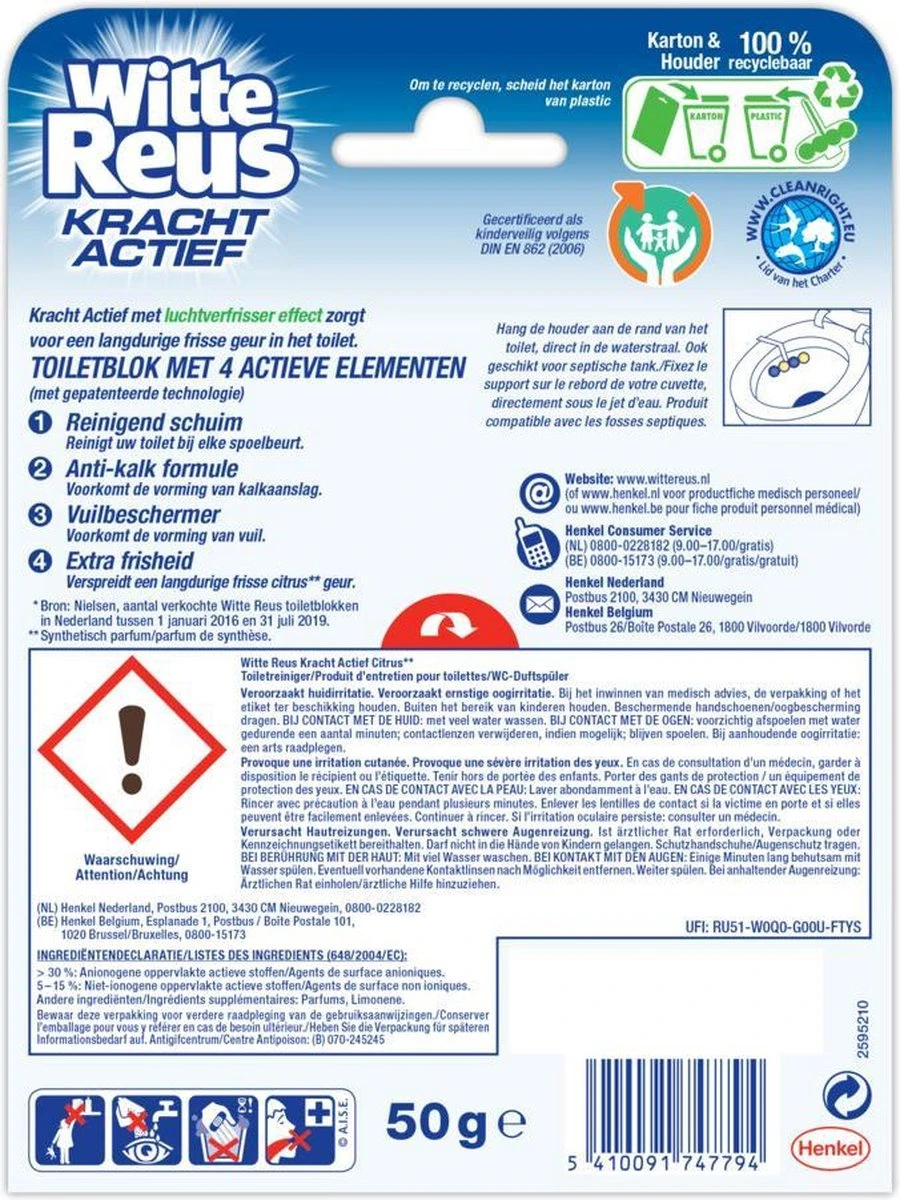 Witte Reus Kracht Actief Toiletblok - Citrus - WC Blokjes Voordeelverpakking - 10 Stuks Witte Reus Kracht Actief Toiletblok - Citrus - WC Blokjes Voordeelverpakking - 10 Stuks -Huishoudelijke Artikelen Winkel 900x1200 17