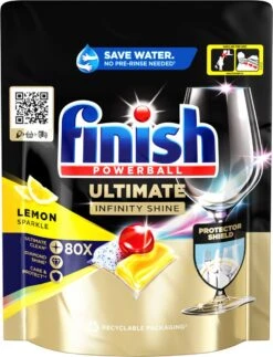 Finish Ultimate Infinity Shine Citroen Vaatwastabletten - 80 Capsules -Huishoudelijke Artikelen Winkel 917x1200
