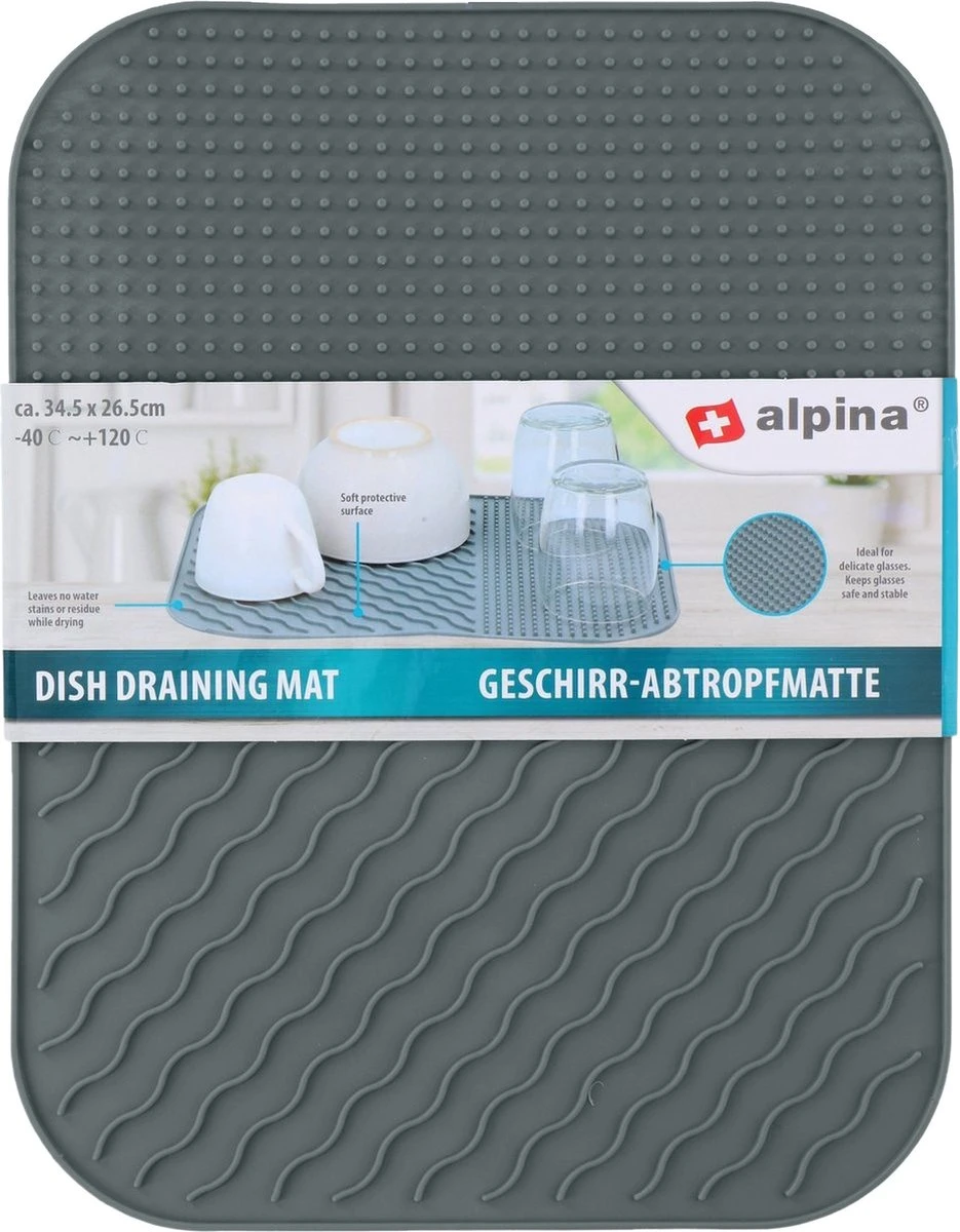 Alpina Afdruipmat - Droogmat - Siliconen - 26,5x34,5 cm - Grijs Alpina Afdruipmat - Droogmat - Siliconen - 26,5x34,5 Cm - Grijs -Huishoudelijke Artikelen Winkel 935x1200 3