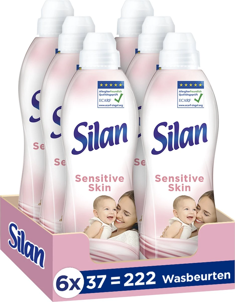 Silan Sensitive Wasverzachter - 6 x 37 wasbeurten - Voordeelverpakking Silan Sensitive Wasverzachter - 6 X 37 Wasbeurten - Voordeelverpakking -Huishoudelijke Artikelen Winkel