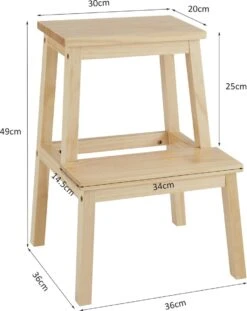 Houten Opstapje - Krukje Met 2 Niveaus - Bruin 3 Houten Opstapje - Krukje Met 2 Niveaus - Bruin -Huishoudelijke Artikelen Winkel 952x1200 1
