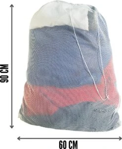 Orange85 Waszak - Groot - XL - 60 X 90 CM - Wit - Treksysteem - Trekbandsluiting - Polyester - Wasnet - Laundry Bag - Voor Kleding -Huishoudelijke Artikelen Winkel 981x1200