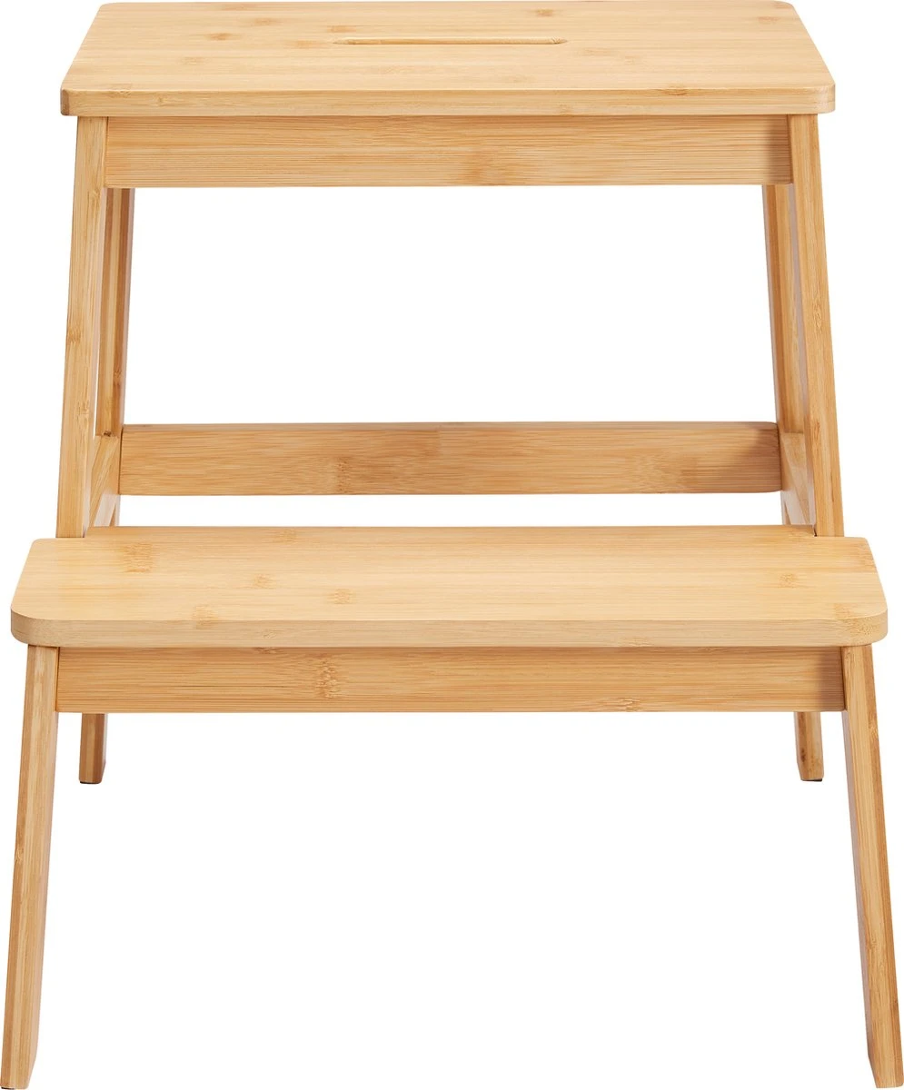 ACAZA Krukje in 2 Niveaus - Houten Opstapje - Bruin ACAZA Krukje In 2 Niveaus - Houten Opstapje - Bruin -Huishoudelijke Artikelen Winkel